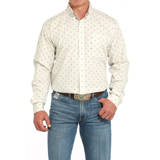 Men's Cinch Rooster Print Button Down Shirt FRONT