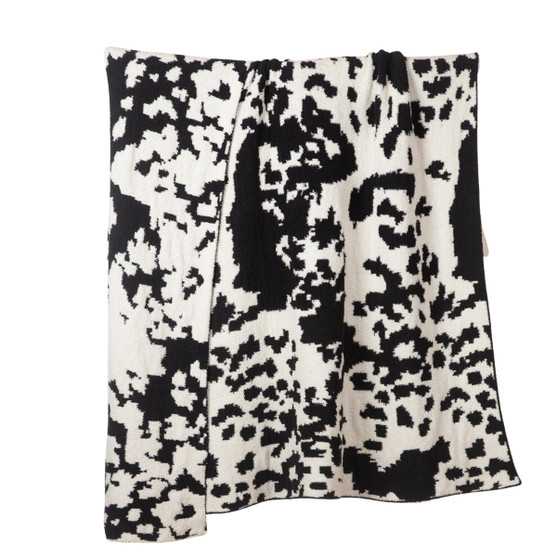 Wrangler Black & White Cow Stretchy Throw