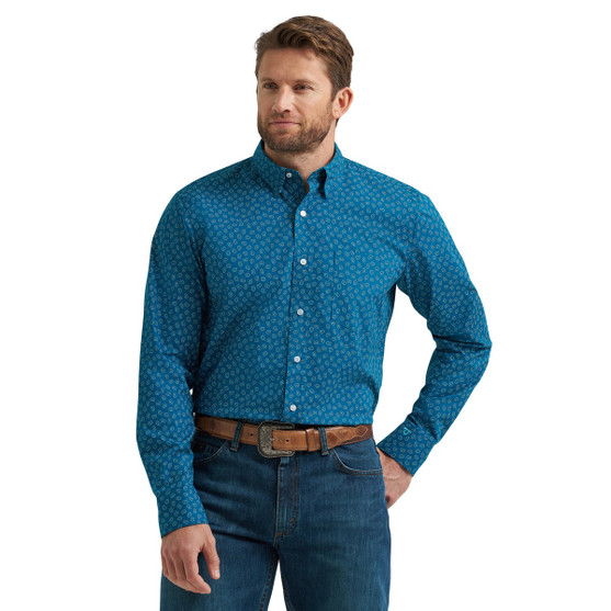 Wrangler CoJo Ink Blue Paisley LS Shirt FRONT