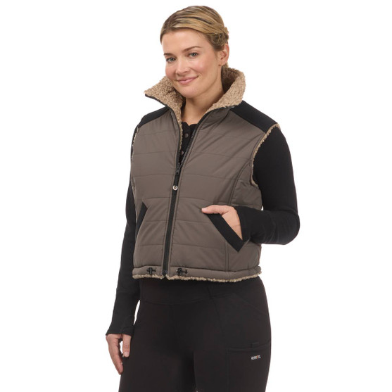 Kerrits Double Up Reversible Crop Vest CAST IRON FRONT