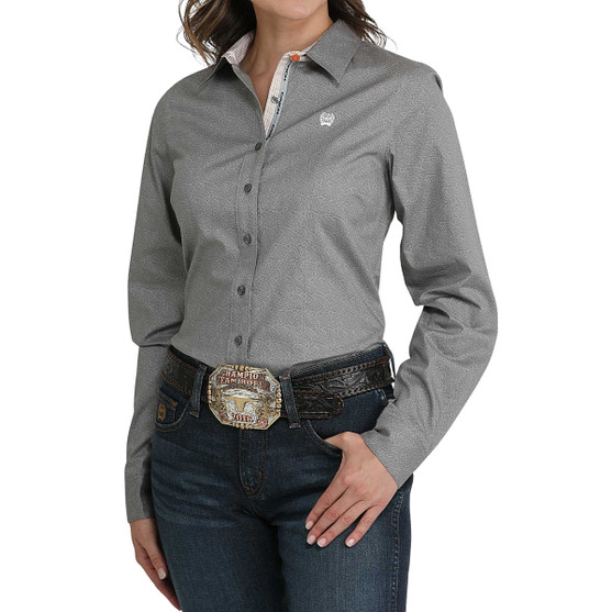 CInch Grey Paisley LS Shirt FRONT