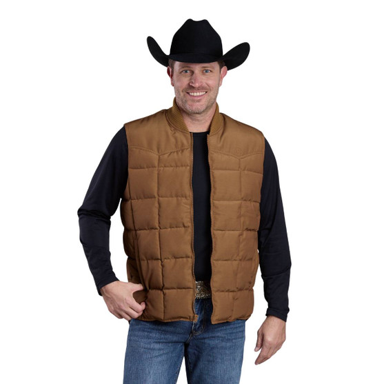 Men's Roper Quilted Canvas Western Vest FRONT