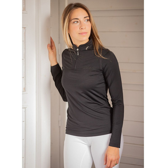 Pénélope Techpy 1/4 Zip LS Polo FRONT