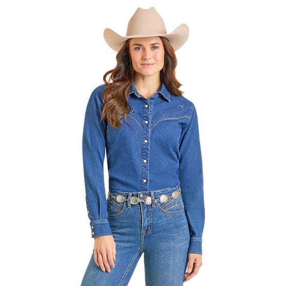 Panhandle Retro Yoke Stretch Denim Shirt FRONT