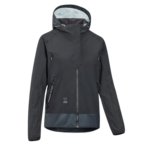 Horse Pilot Bomber Airbag Compatible Jacket BLACK FRONT