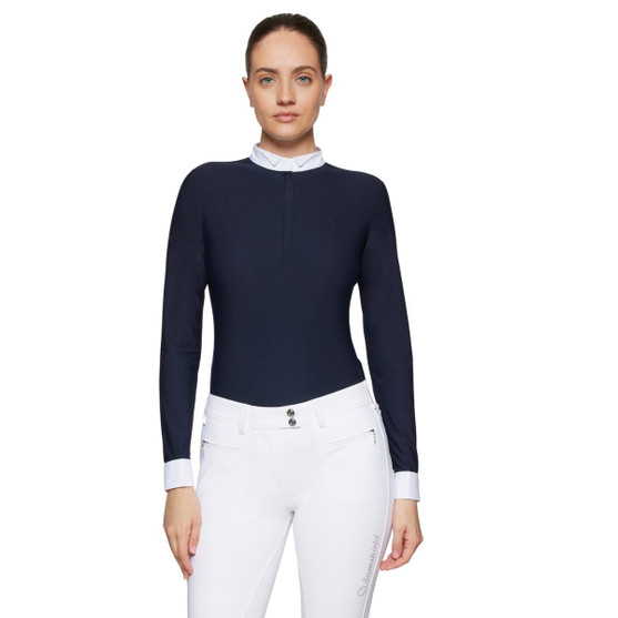 Samshield Ornella LS Show Shirt NAVY FRONT