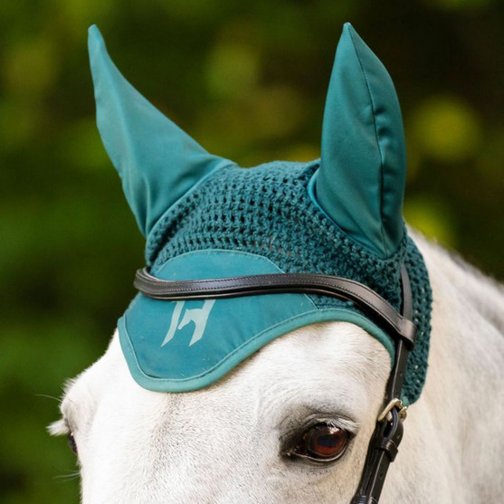 Horseware Ireland Ear Net DYNASTY GREEN CLOSEUP