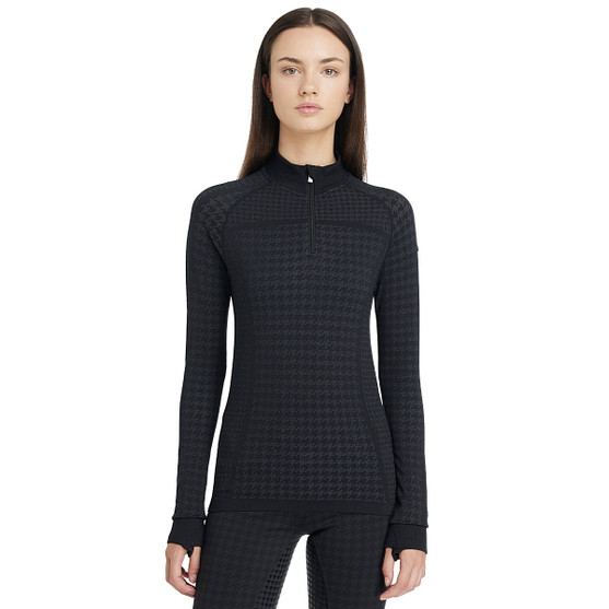 LeMieux Aspen Houndstooth Quarter Zip Top FRONT
