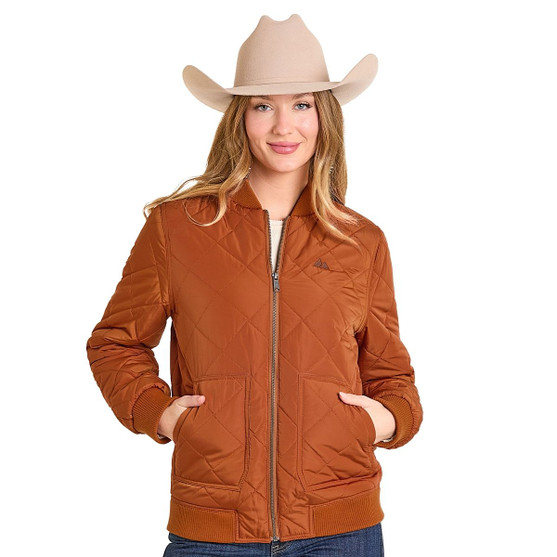 Panhandle Quilted Bomber Jacket RUST FRONT