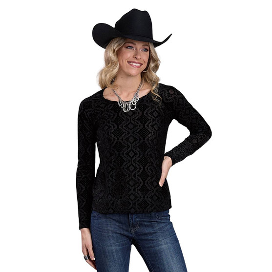 Roper Aztec Burnout Long Sleeve Shirt FRONT