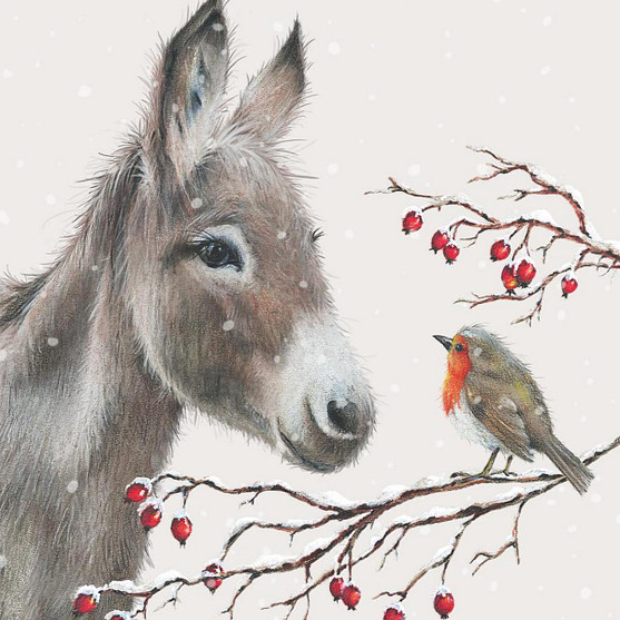 Donkey & Robin Holiday Paper Napkins LUNCH