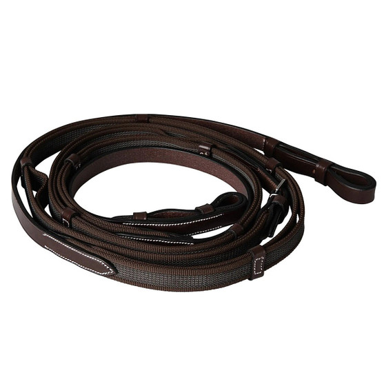 Huntley Double Layer Web Grip Reins BROWN