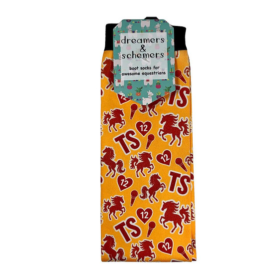 Dreamers & Schemers Life of Horse Showgirl Socks ORANGE