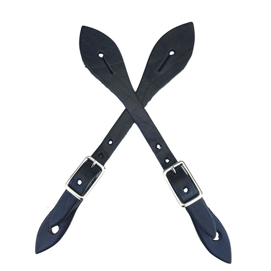 Buckaroo Leather Plain Working Spur Straps BLACK