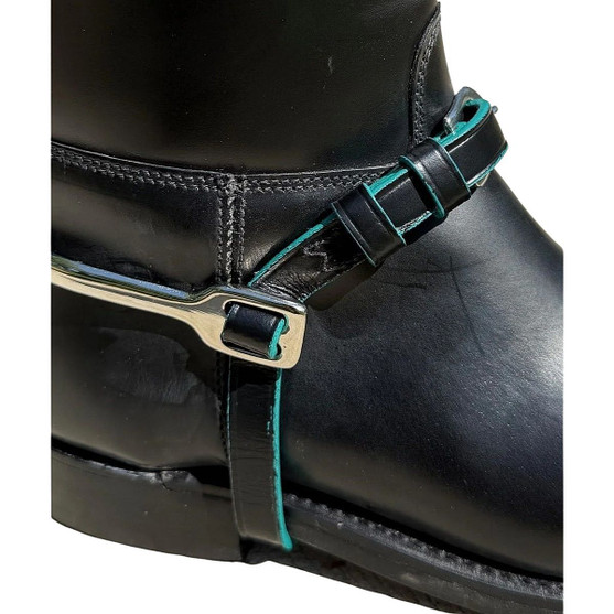 Mackey Equine Color Edge Leather Spur Straps IN USE