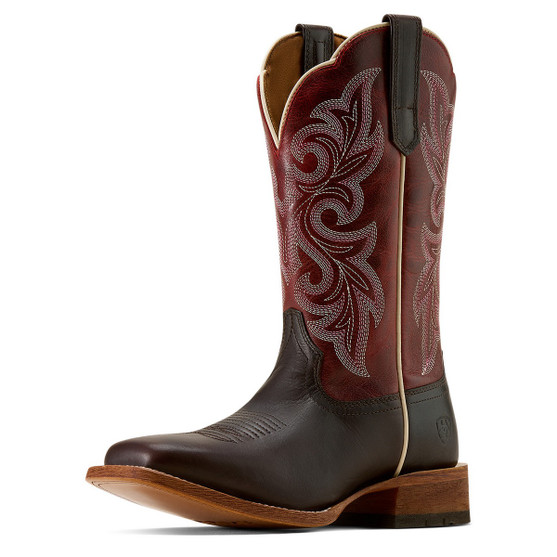 Ariat Country Lane Western Boot CHOCOLATE/RED FRONT