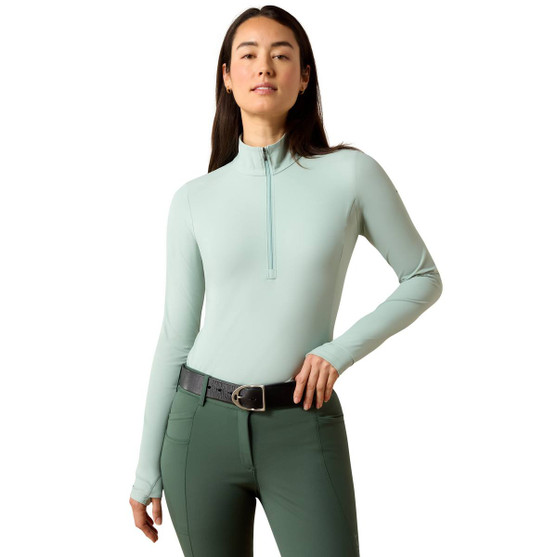 Ariat SolVeil Half Zip Baselayer BLUE SURF FRONT