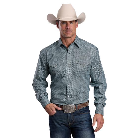 Men's Stetson Forest Mosaic LS Snap Shirt FRONT