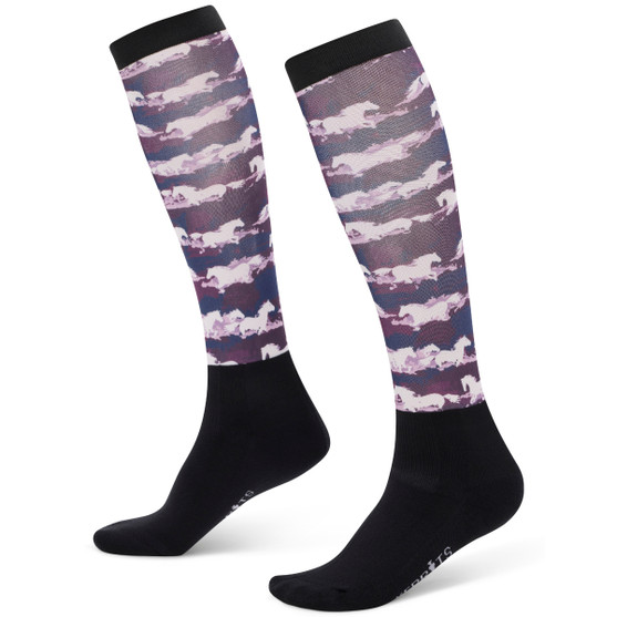Kerrits Dual Zone Boot Socks BERRY BRUSHSTROKES