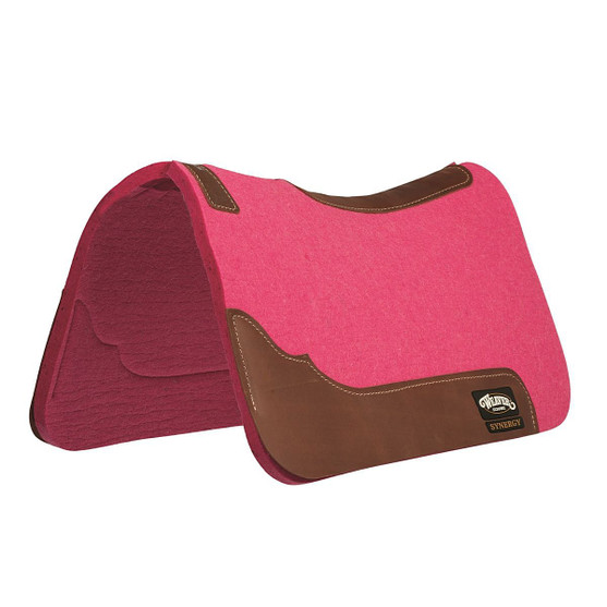 Weaver Synergy Merino Felt Performance Saddle Pad RASPBERRY FRONT