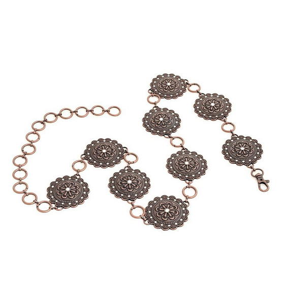 Kamberley Flower Concho Chain Belt COPPER