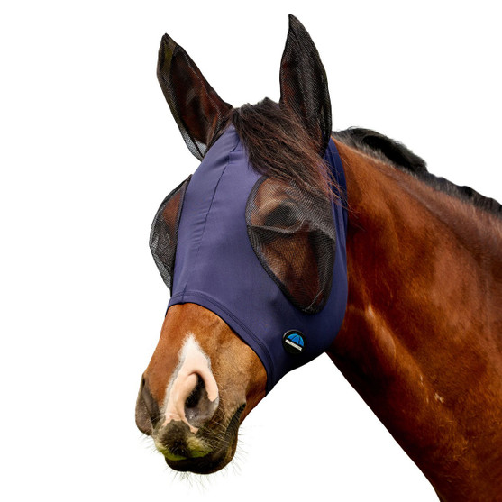 WeatherBeeta ComFiTec Deluxe Stretch Fly Mask With Ears NAVY