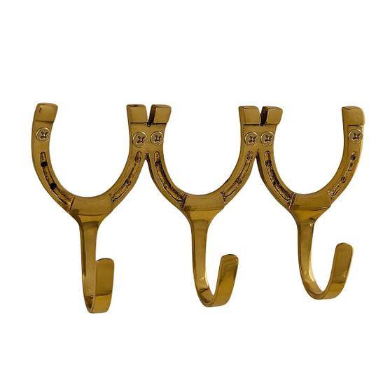 Brass Horseshoe Hook | Triple
