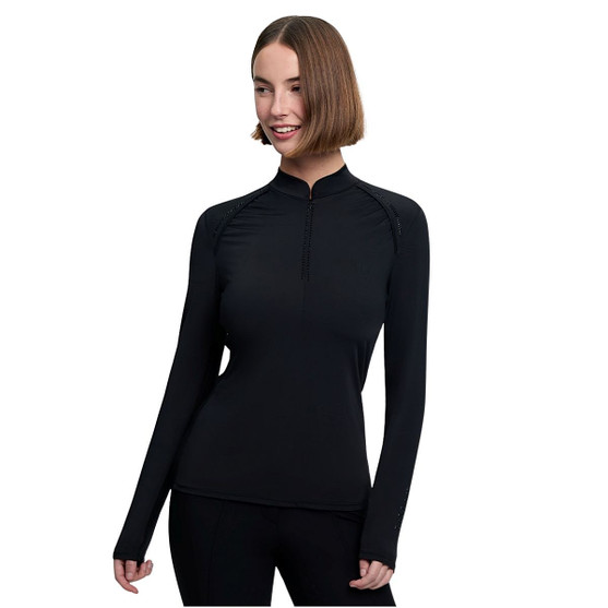 LeMieux Brilliance Heyden LS Base Layer BLACK FRONT