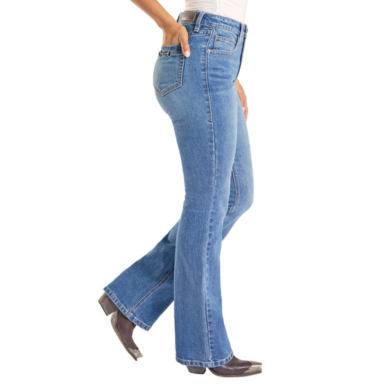 Rock & Roll Denim Metal Bit HR Bootcut Jeans SIDE