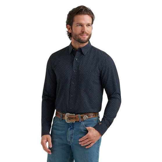 Wrangler Cody Johnson Performance Shirt BLACK D SPOTS FRONT