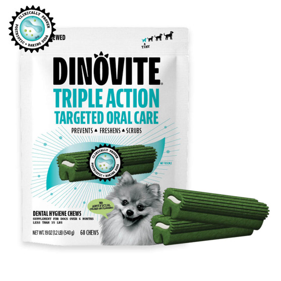 Dinovite Triple Action Dental Chews TINY