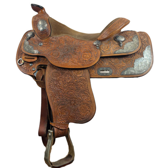 Used Broken Horn Western Equitation Saddle left side