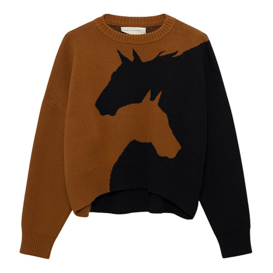 Hannah Childs Harmony Crew Sweater HONEY/BLACK FRONT