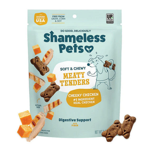 Shameless Pets Meaty Tenders Dog Treats 8oz CHICKEN FRONT