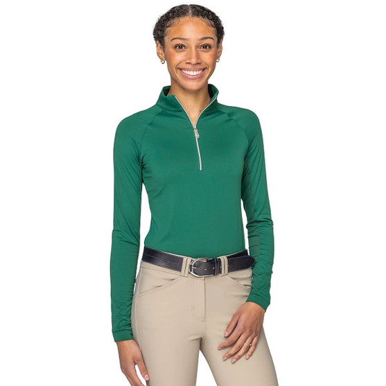 Kastel Denmark Kelly Green 1/4 Zip Sun Shirt FRONT