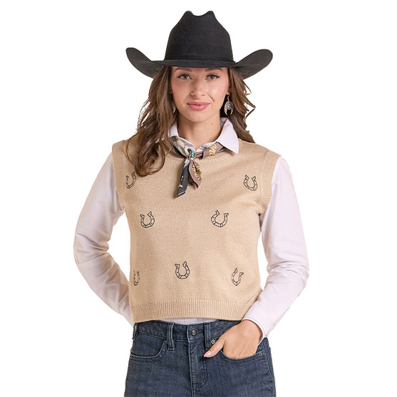 Panhandle Slim Horseshoe Sweater Vest FRONT