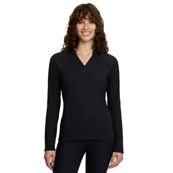 LeMieux Lisa Mesh Long Sleeve Base Layer BLACK FRONT