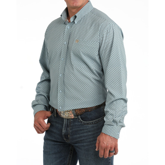 Men's Cinch ArenaFlex Blue Diamond Print LS Shirt