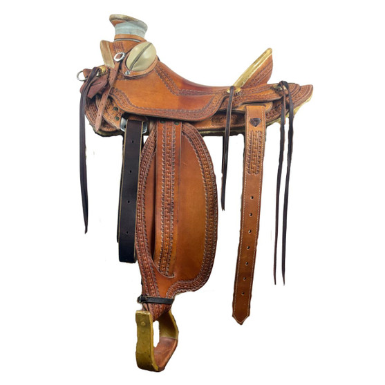Used Deven Thompson Western Ranch Saddle left side