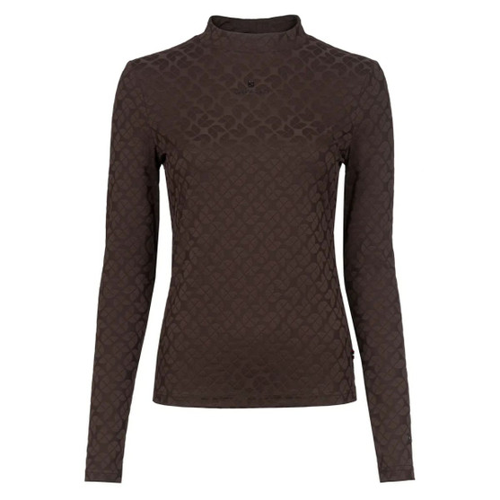 Cavallo Delma Mock Neck Top CAFE NOIR FRONT