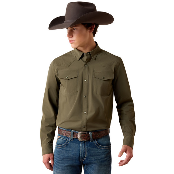 Ariat FrontierTough VentTEK LS Shirt GRAPE LEAF FRONT