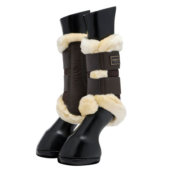 LeMieux Heritage Fleece Edged Brushing Boots COCOA