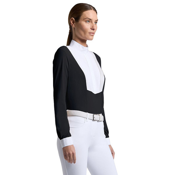 Cavalleria Toscana American LS Show Shirt BLACK FRONT