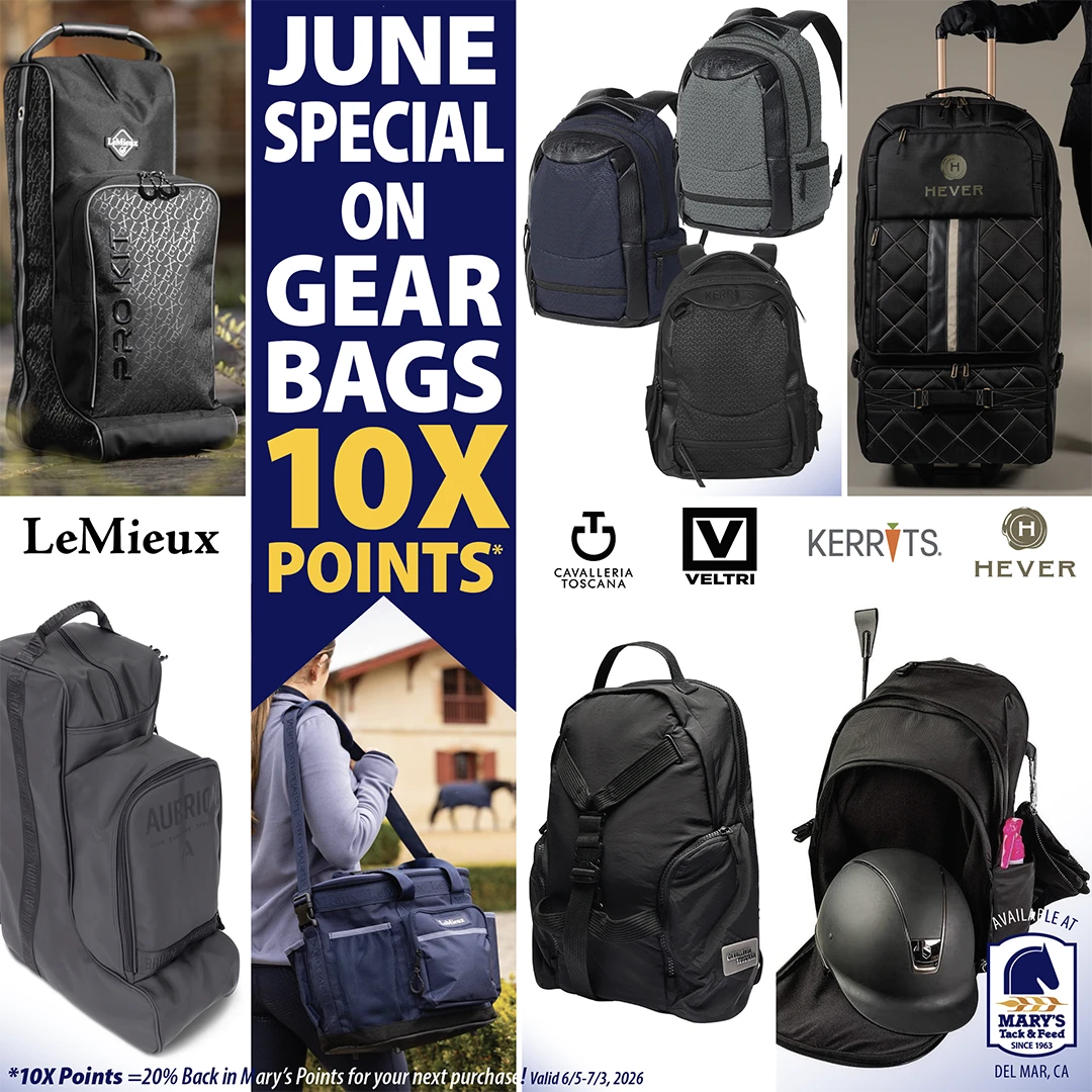 Equestrian Gear Bags 10X Points at Marys Tack Shop