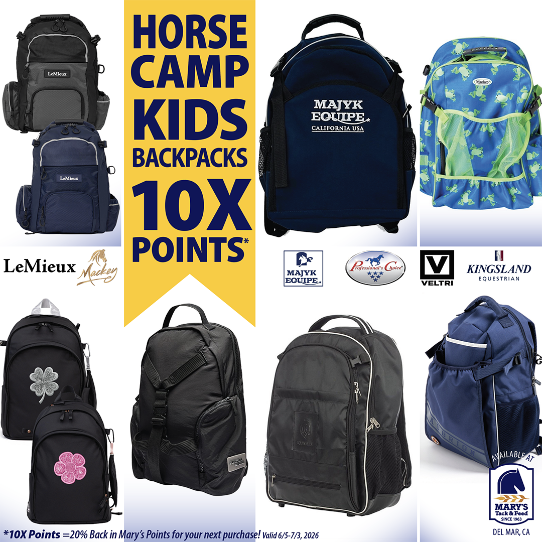 Equestrian Backpacks 10X Points at Marys Tack Shop