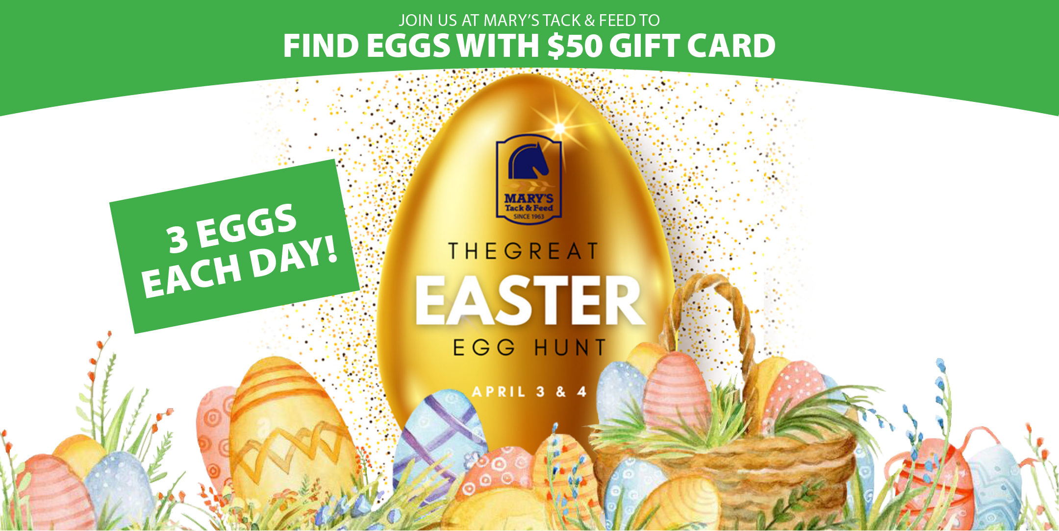 gift card, easter egg hunt, equestrian event, horse deals, equestrian tack deals, del mar, california, mary's tack and feed