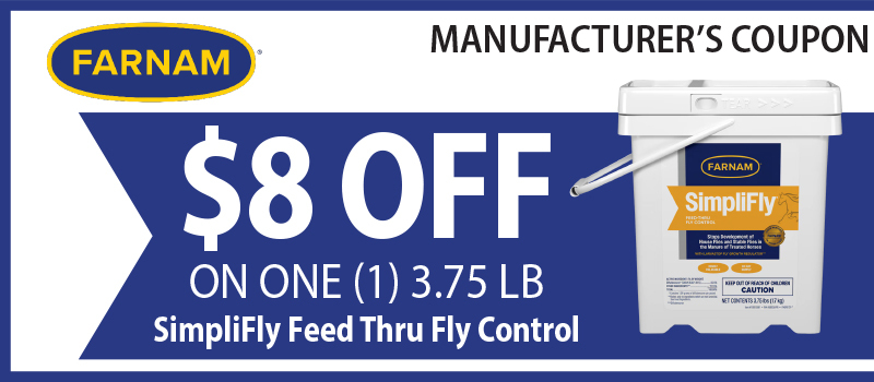 Small SimpliFly Feed-Thru Fly Control for Horses SALE at Marys Tack Shop