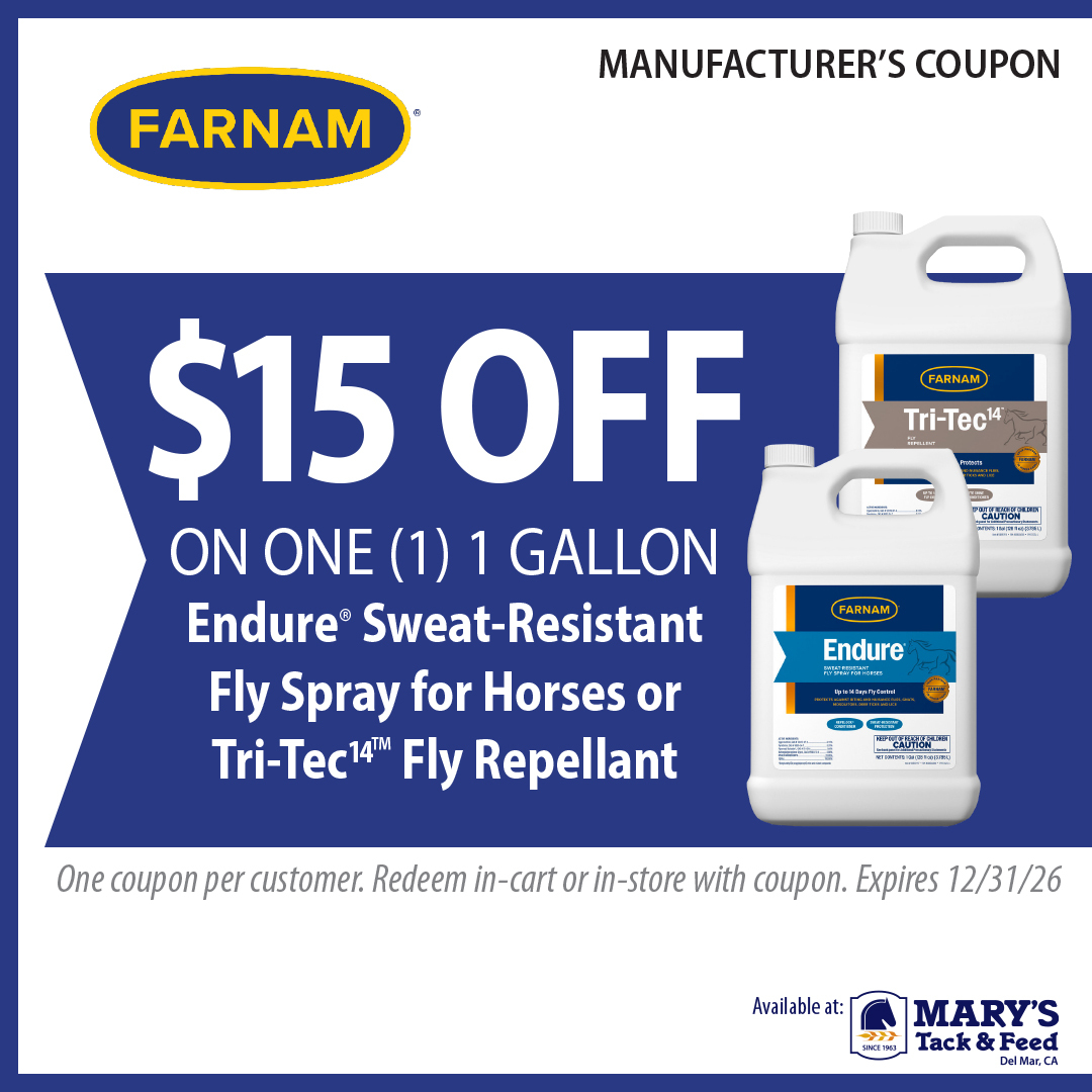 Farnam Endure Sweat Resistant Fly Spray Sale on Gallon at Mary's Tack & Feed
