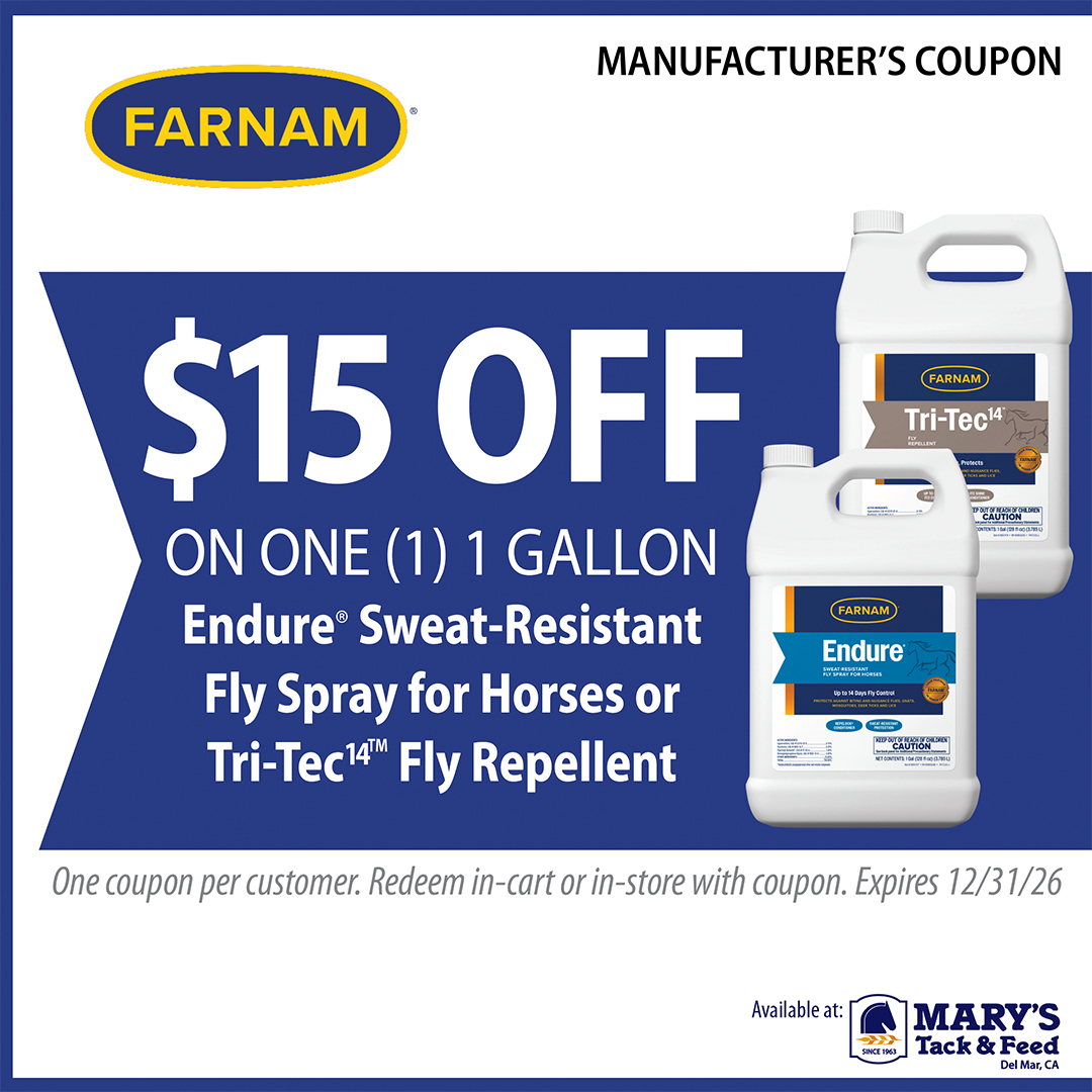 Farnam Endure Sweat Resistant Fly Spray Sale on Gallon at Mary's Tack & Feed