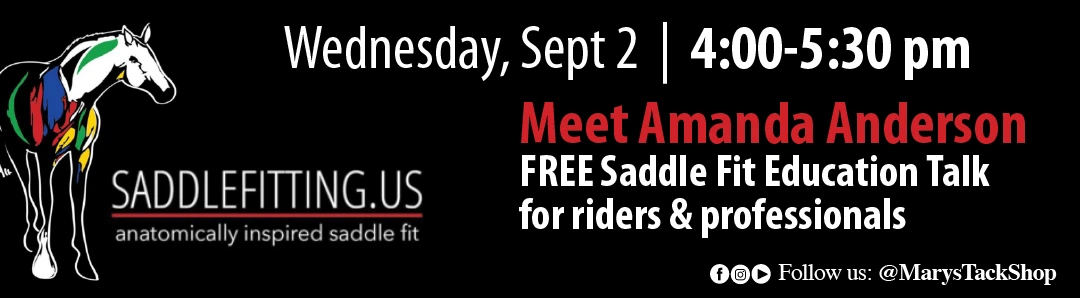 Saddle Fit Educational Talk at Mary's Tack Shop Sep 2, 2026
